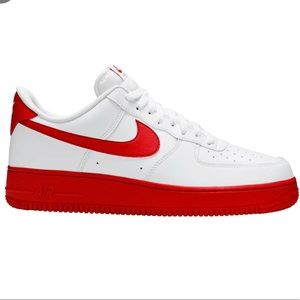 NEW Nike Air Force 1 Low White University Red Sole shoes